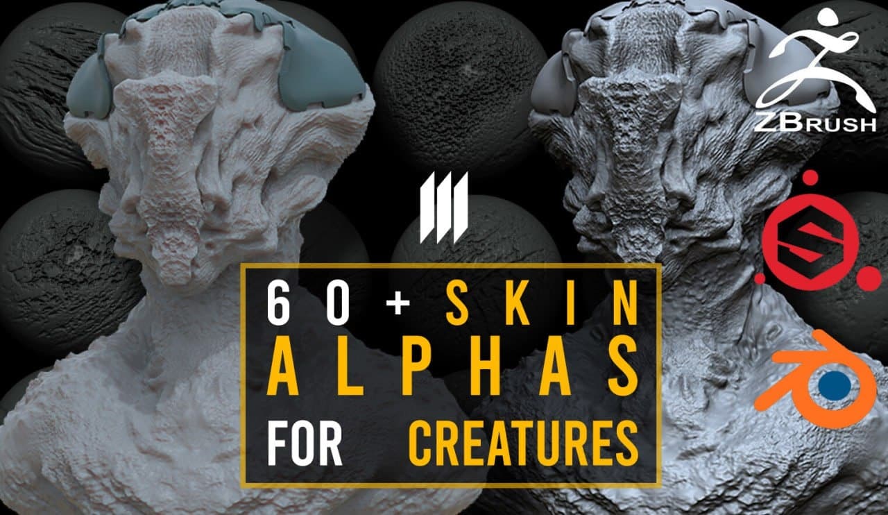 60 Skin Alphas For Creatures – Blender Download | Madbax