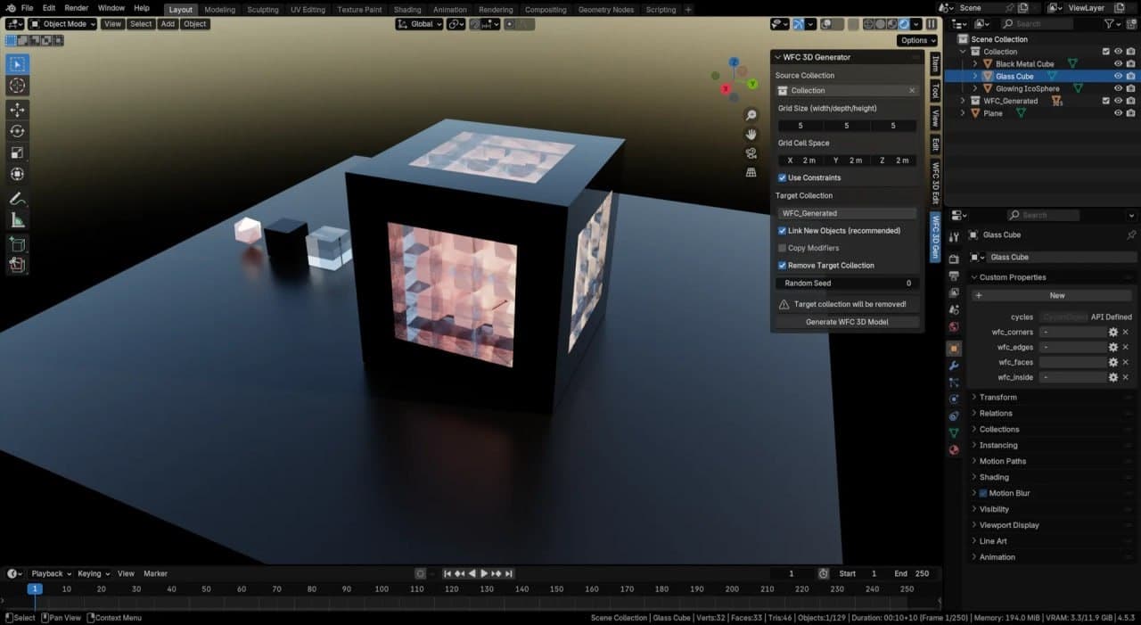 WFC 3D Generator v1.2.8 – Blender Download | Madbax