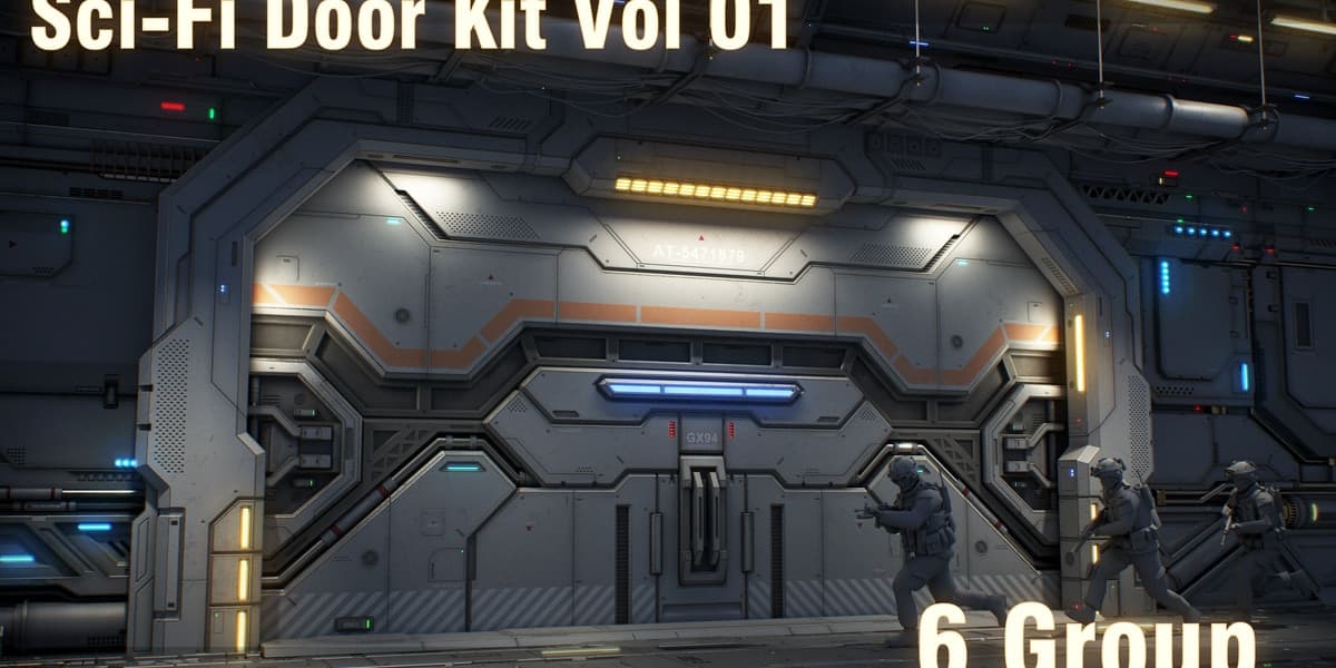 Sci-Fi Door Kit Vol 01-PBR – Blender Download | Madbax