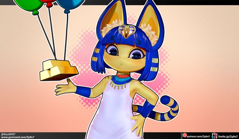 Ankha 3d model set (stl,.sfm&.vrc avatar&.blend*)+NEW alt VRC! – Blender Download | Madbax