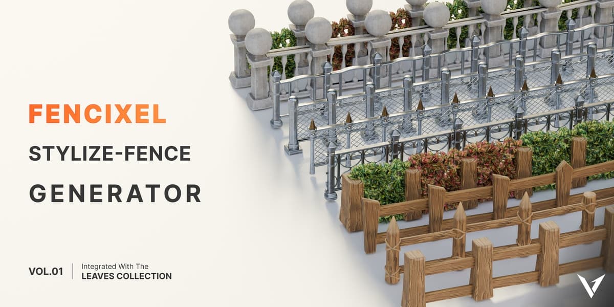 Fencixel Vol.01 | Stylize-Fence Generator – Blender Download | Madbax