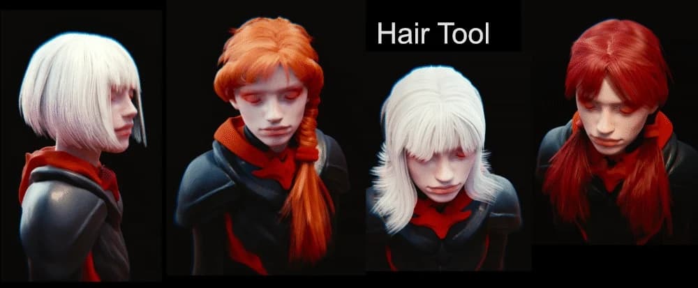 Hair Tool v3.6.3 + Library – Blender Download | Madbax