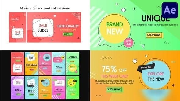 Rounded Sales Slides for After Effects – After Effects Download | Madbax