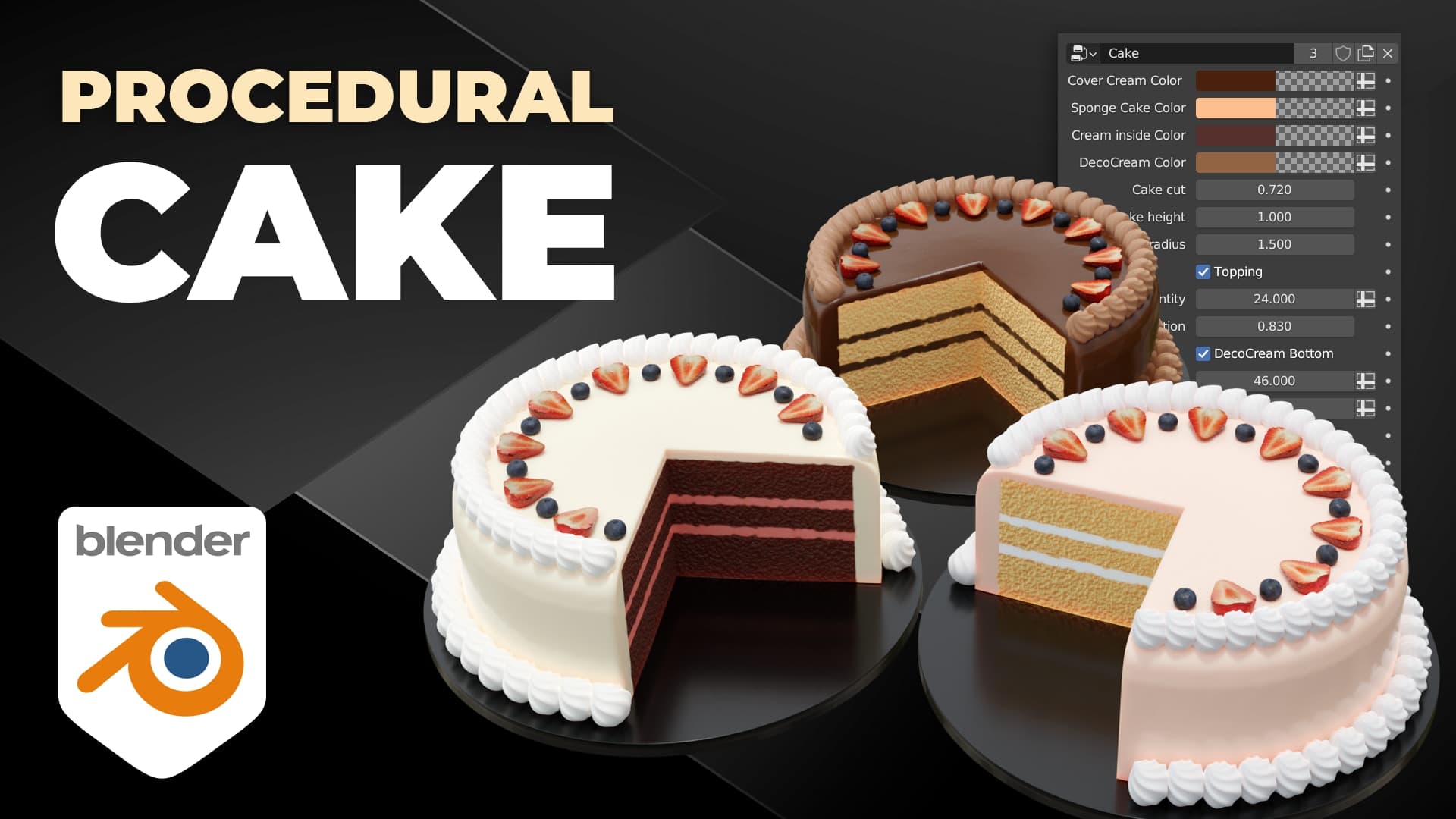 Procedural Cake | Blender Geometry Nodes – Blender Download | Madbax