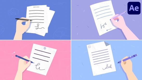 Hands Sign Document Explainer for After Effects – After Effects Download | Madbax
