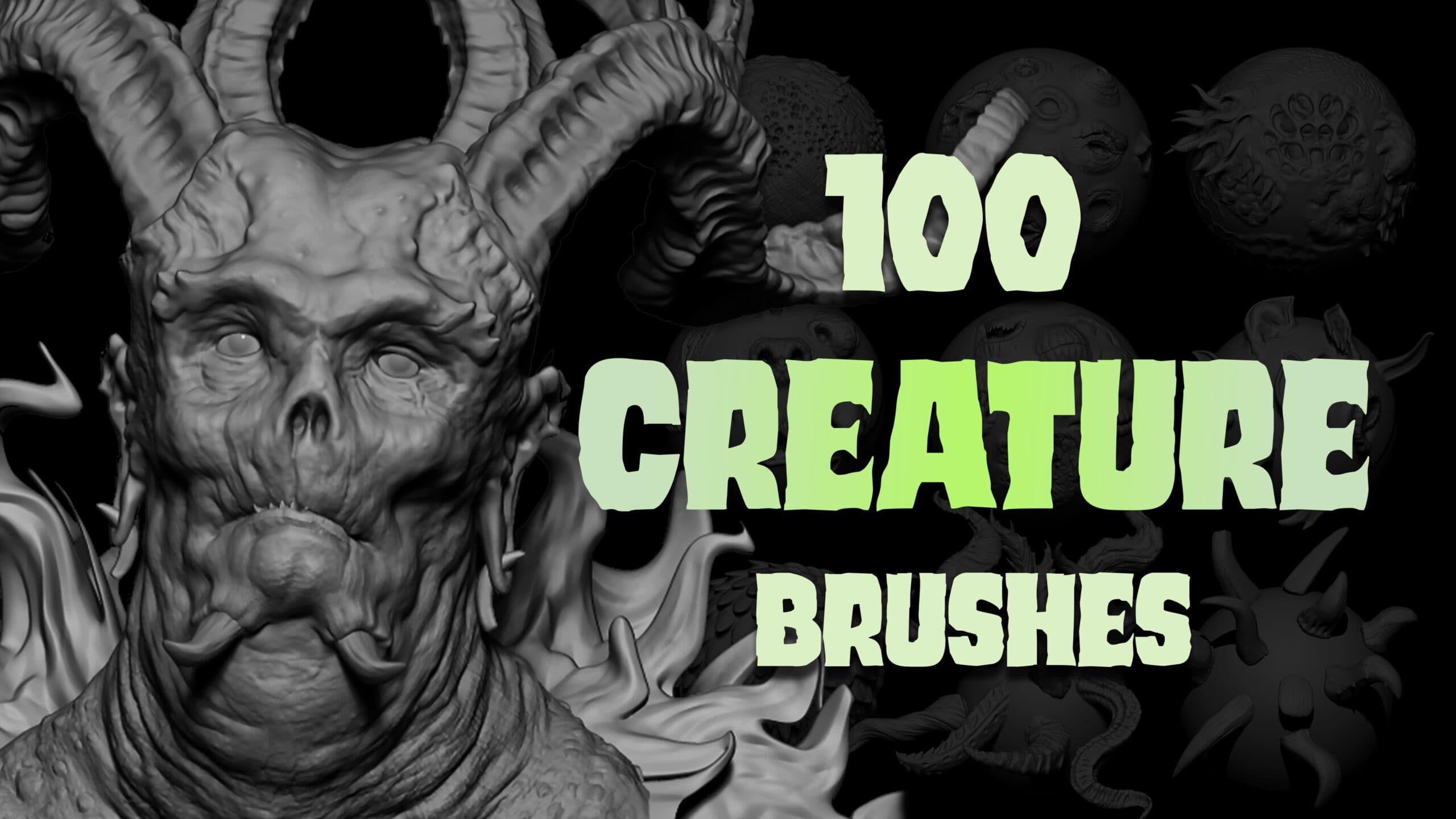 100 Creature Brush Mega Pack – Blender Download | Madbax