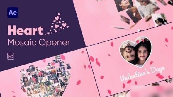 Heart Mosaic Opener For After Effects – After Effects Download | Madbax