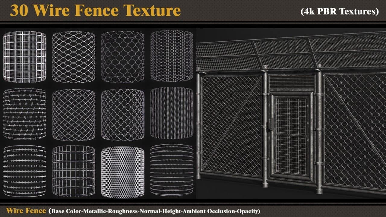 30 Wire Fence Texture – Blender Download | Madbax