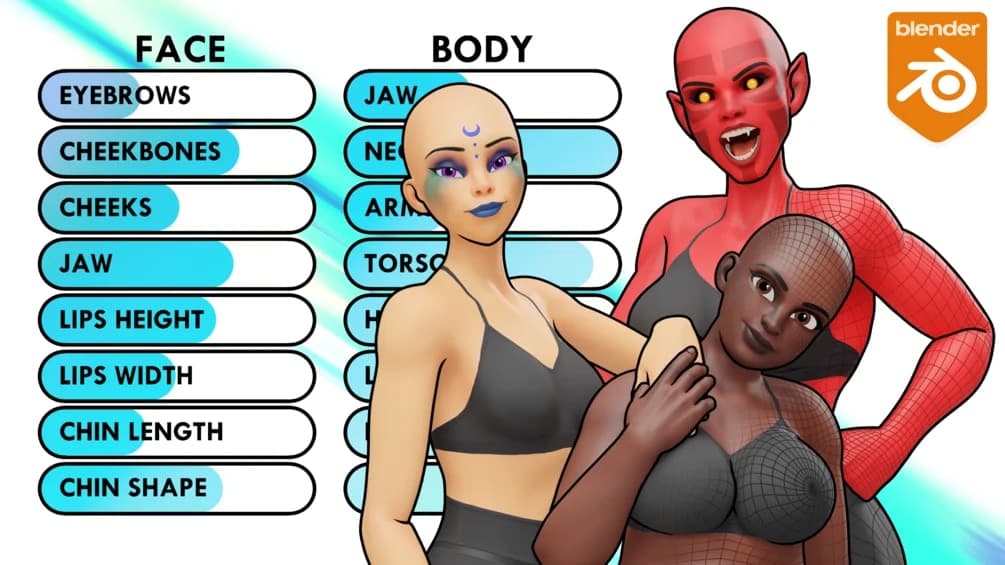 Customisable Female Basemesh v1.0 – Blender Download | Madbax