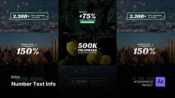 Social Media Reels – Number Text Info After Effects Project Files – After Effects Download | Madbax