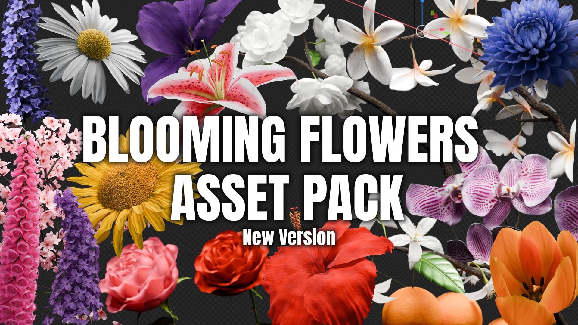 Blooming Flowers V2 – Geo Nodes Curve Asset Pack – Blender Download | Madbax