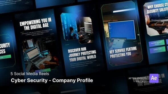 Social Media Reels – Cyber Security Company Dark Profile After Effects Project Files – After Effects Download | Madbax