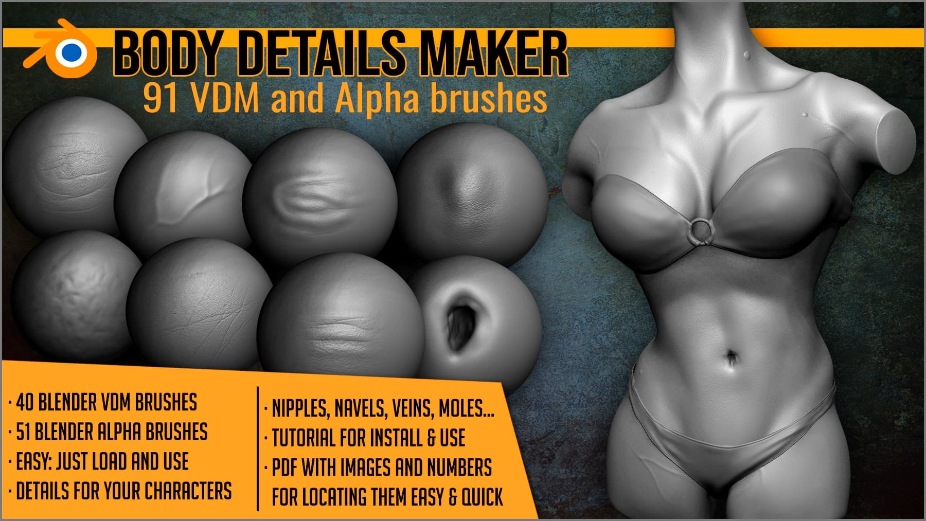 Body Details VDM Brushes for Blender – Blender Download | Madbax