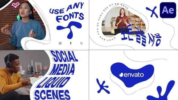 Social Media Liquid Scenes for After Effects – After Effects Download | Madbax