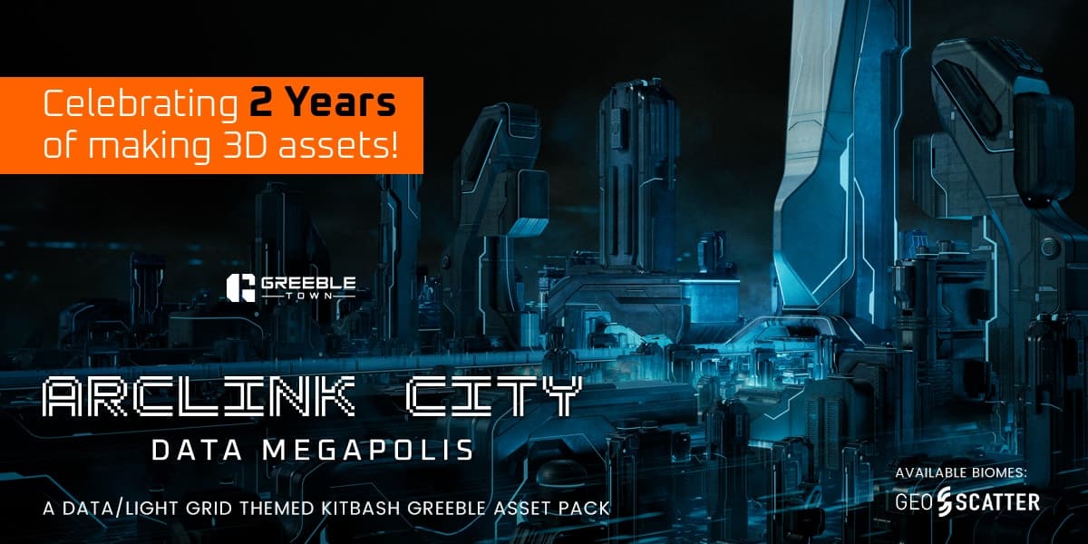 Arclink City – Data Megapolis Kitbash Buildings – Blender Download | Madbax