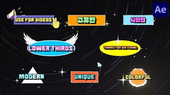 Colorful Stickers Lower Thirds for After Effects – After Effects Download | Madbax