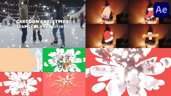 Cartoon Christmas Stuff Seamless Transitions | After Effects – After Effects Download | Madbax