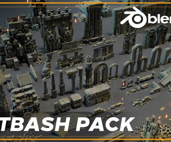 Ancient Temple | Ruins of the temple | Kitbash Asset Pack – Blender Download | Madbax