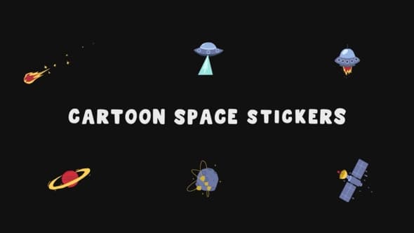 Cartoon Space Stickers for After Effects – After Effects Download | Madbax
